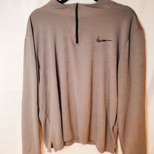 NIKE DRI-FIT Gray Zip-Up Shirt Size XL